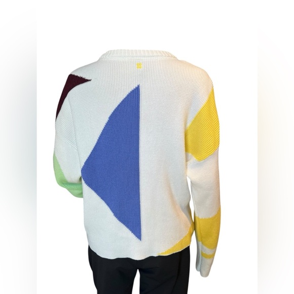 Sweaty Betty Sweater Womens Flash Dance Cotton Knit Pullover Color Block M - Picture 4 of 12